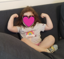 Picture of daughter flexing